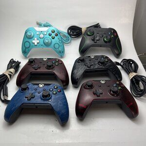 LOT OF 6 Xbox one Wired Controllers 4x PDP (2 wires)  + 2 Unbranded  (Read)